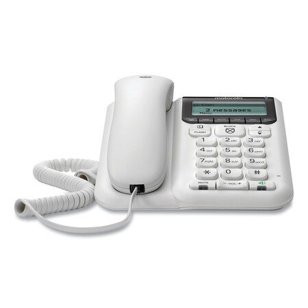 Motorola CT610 Corded Telephone with Digital Answering Machine and Advanced Call Blocking, White CT610
